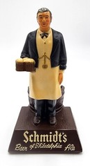 Schmidt’s Beer Bartender Bar Advertising Metal Statue Straw Swizzle Holder SCBS2